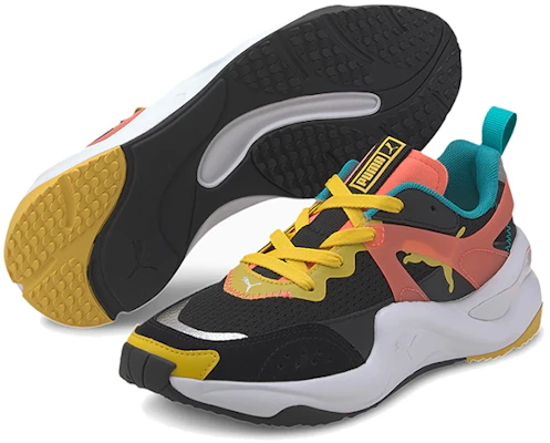(W) Puma Rise Tulle Noir/Jaune/Orange Baskets Basses 373946-02 Purchase (W) Puma Rise Tulle Noir/Jaune/Orange Baskets Basses 373946-02