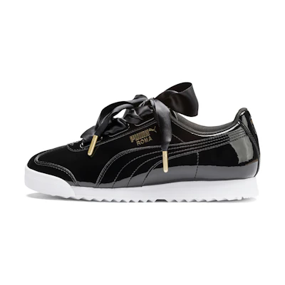 (W) Puma Roma Heart Patent Black