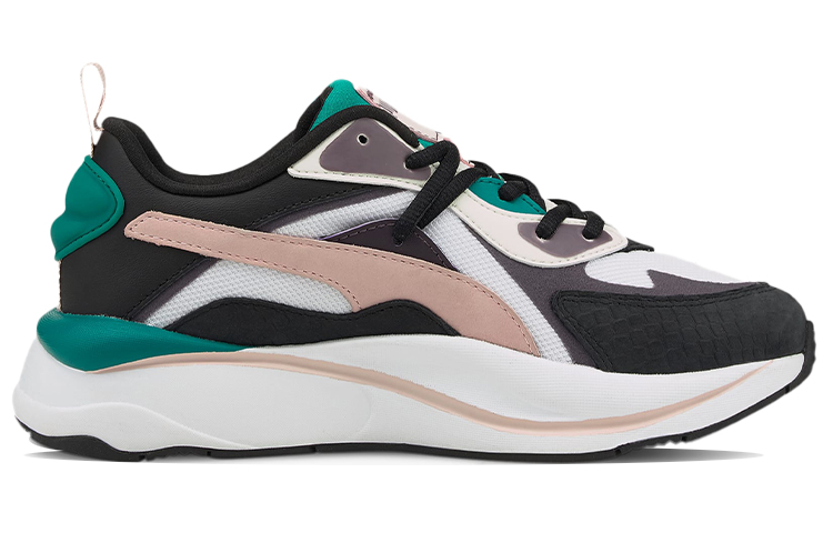 Order Puma RS-Curve Bright Heights 耐磨防滑減震 低幫跑步鞋 女款 黑白綠
