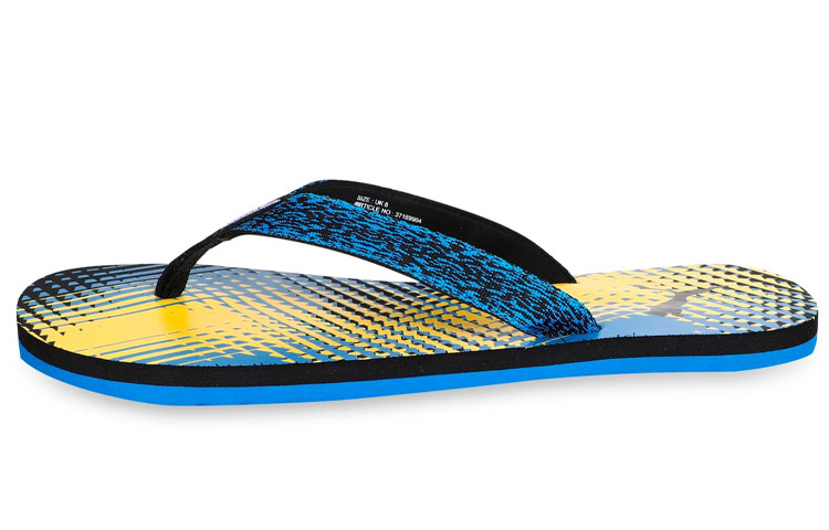 (W) Puma Shore Blue Black Yellow 'Retro Sport Slide'
