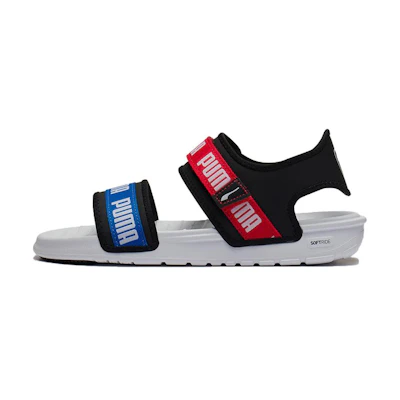 (W) Puma Signature Softride Casual Sandals Black Red Blue