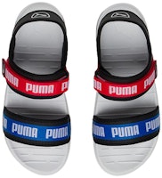 (W) プーマ シグニチャー ソフトライド サンダル (黒/赤/青) 384128-03 Shop (W) プーマ シグニチャー ソフトライド サンダル (黒/赤/青) 384128-03