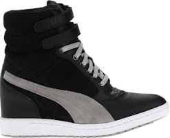 (Women) Puma Sky Wedge Luxe 'Black Limestone Grey' 355427-08 (Women) Puma Sky Wedge Luxe 'Black Limestone Grey' 355427-08
