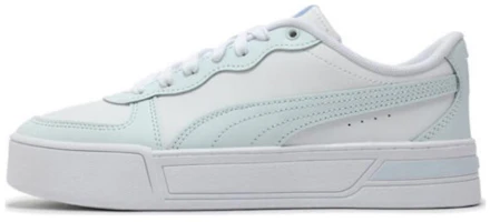 (Women) Puma Skye Low-Top Sneakers White Green Casual Platform Style 374764-27 (Women) Puma Skye Low-Top Sneakers White Green Casual Platform Style 374764-27
