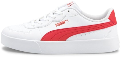 (Women) Puma Skye Clean Casual Board Shoes White/Red 380147-03 (Women) Puma Skye Clean Casual Board Shoes White/Red 380147-03