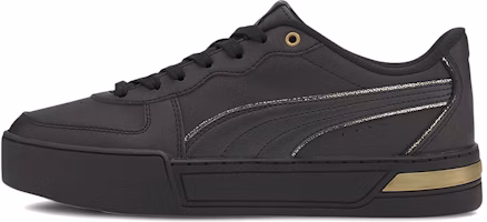 (Women) Puma Skye Metallic Black/Gold Casual Board Shoes 374797-03 (Women) Puma Skye Metallic Black/Gold Casual Board Shoes 374797-03