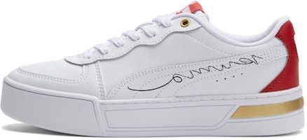 (Women) Puma Skye Script Low 'White Gold Red' 381341-01 (Women) Puma Skye Script Low 'White Gold Red' 381341-01