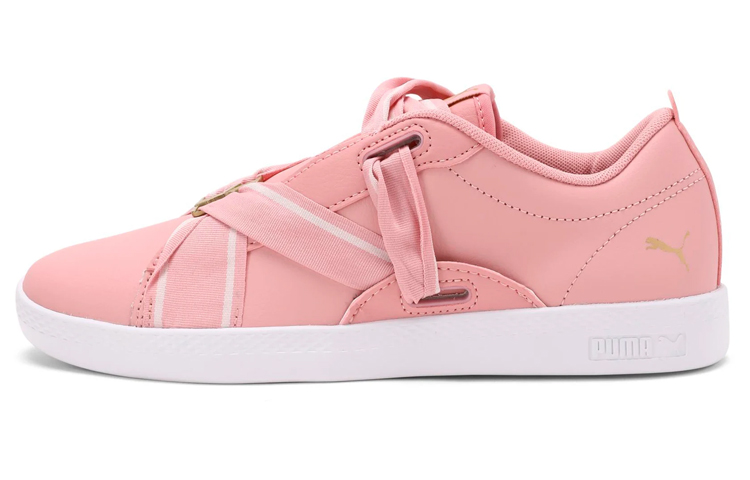 (W) Puma Smash Buckle Casual Board Shoes Pink/White
