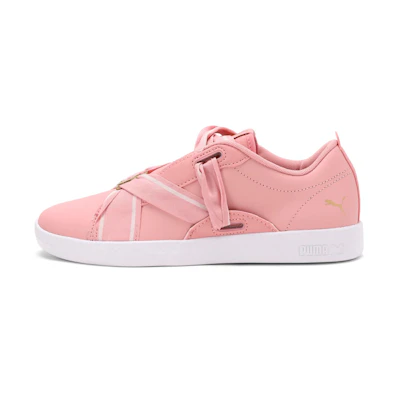 (W) Puma Smash Buckle Casual Board Shoes Pink/White
