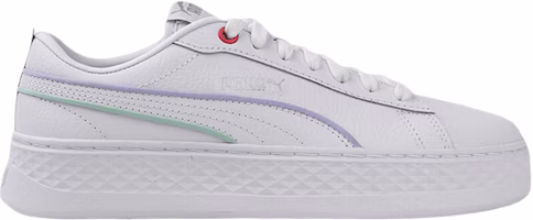 (Women) Puma Smash Platform 'Piping - White Lilac' 373315-02 (Women) Puma Smash Platform 'Piping - White Lilac' 373315-02