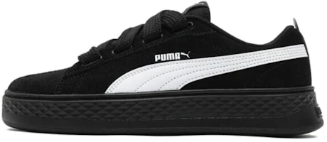 (Women) PUMA Smash Platform Black Low-Top Casual Sneakers with Elevated Sole. 404158-02 (Women) PUMA Smash Platform Black Low-Top Casual Sneakers with Elevated Sole. 404158-02