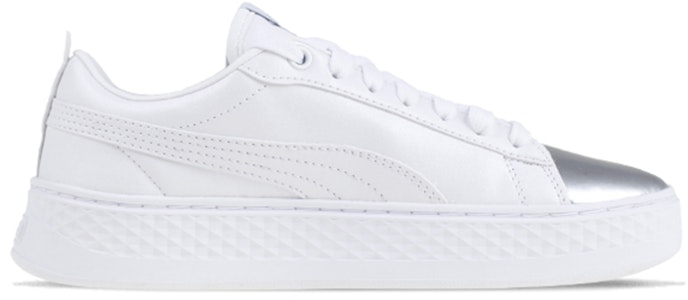 (W) Sepatu Skate Puma Smash Platform Classic Warna Silver 366927-01 Order (W) Sepatu Skate Puma Smash Platform Classic Warna Silver 366927-01