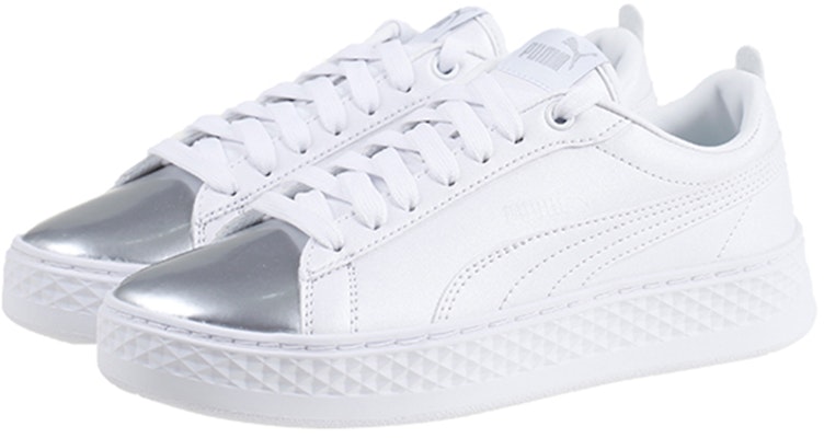 (Women) Puma Smash Platform Classic Skateboarding Shoes Silver 366927-01 Lookbook (Women) Puma Smash Platform Classic Skateboarding Shoes Silver 366927-01
