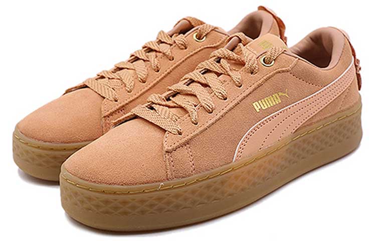 Lookbook PUMA Smash Platform Frill 復古 低筒 板鞋 女款 珊瑚色