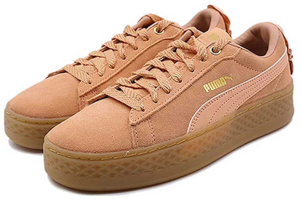 PUMA Smash Platform Frill 復古 低筒 板鞋 女款 珊瑚色 Lookbook PUMA Smash Platform Frill 復古 低筒 板鞋 女款 珊瑚色