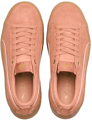 PUMA Smash Platform Frill 復古 低筒 板鞋 女款 珊瑚色 Shop PUMA Smash Platform Frill 復古 低筒 板鞋 女款 珊瑚色