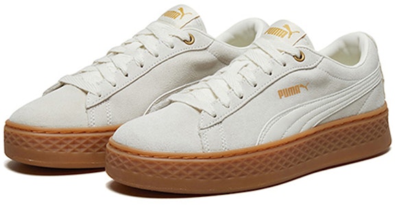 PUMA Smash Platform Frill 輕便耐磨 低筒 板鞋 女款 白棕 Lookbook PUMA Smash Platform Frill 輕便耐磨 低筒 板鞋 女款 白棕