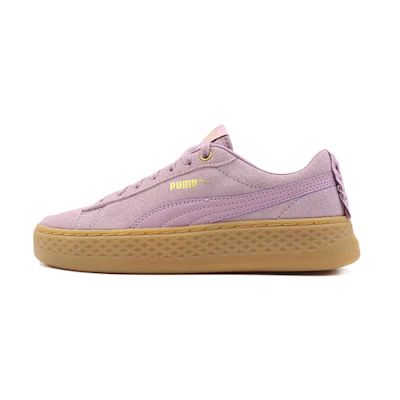 (W) Puma Smash Platform Frill Sneaker Low Damen Lila Braun