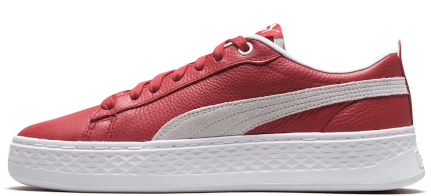 PUMA Smash PLATFORM L 復古 休閒 低幫 板鞋 女款 紅色 Buy PUMA Smash PLATFORM L 復古 休閒 低幫 板鞋 女款 紅色