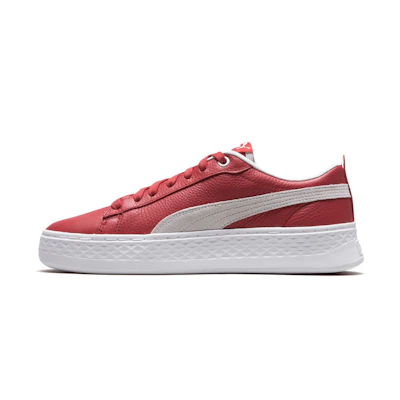 (W) Puma SMASH PLATFORM L Low Tops Retro Casual Skateboarding Shoes Red