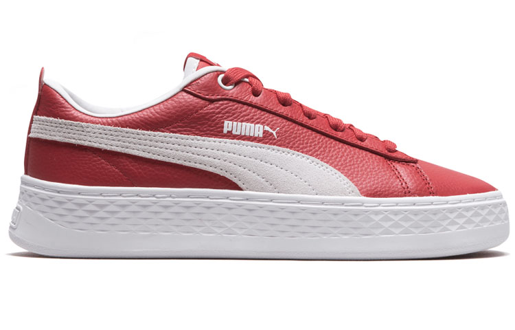 (W) Puma SMASH PLATFORM L Low Tops Retro Casual Skateboarding Shoes Red 圖 2