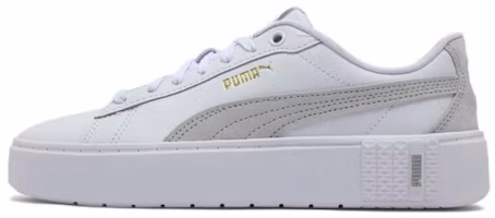(Women) Puma Smash Platform Low-Top Sneakers White Grey Lightweight Casual. 392979-01 (Women) Puma Smash Platform Low-Top Sneakers White Grey Lightweight Casual. 392979-01
