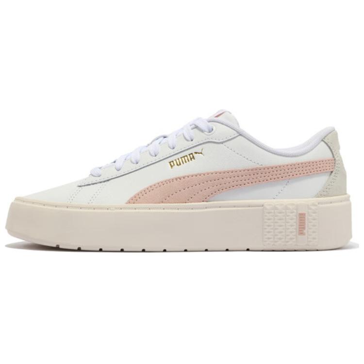 (Women) Puma Smash Platform Low-Top Sneakers White/Pink - Lightweight & Durable 392979-02