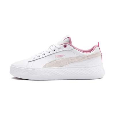 (W) Puma Smash Platform Low 'White Pale Pink'
