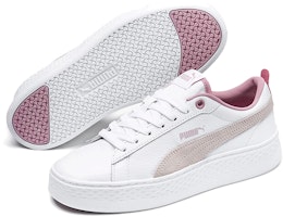 (W) プーマ スマッシュ プラットフォーム 白/淡ピンク 366487-08 Purchase (W) プーマ スマッシュ プラットフォーム 白/淡ピンク 366487-08