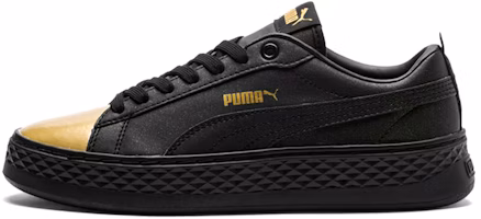 (Women) Puma Smash Platform Lx Black/Gold 366927-02 (Women) Puma Smash Platform Lx Black/Gold 366927-02