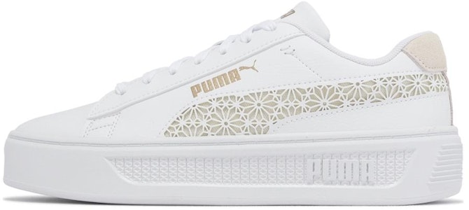 (女性款)Puma Smash Platform V3 'Laser Cut - White Pristine Gold' 389403-01 Buy (女性款)Puma Smash Platform V3 'Laser Cut - White Pristine Gold' 389403-01