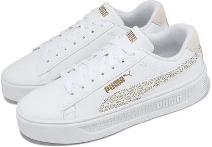 (女性款)Puma Smash Platform V3 'Laser Cut - White Pristine Gold' 389403-01 Lookbook (女性款)Puma Smash Platform V3 'Laser Cut - White Pristine Gold' 389403-01