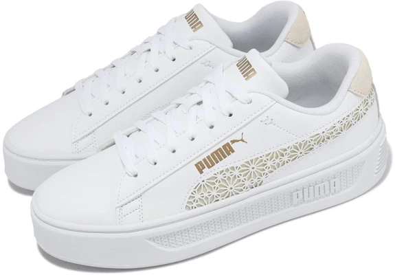 (W) Puma Smash Platform V3 ''Découpe Laser - Blanc Or Pristine'' 389403-01 Shop (W) Puma Smash Platform V3 ''Découpe Laser - Blanc Or Pristine'' 389403-01