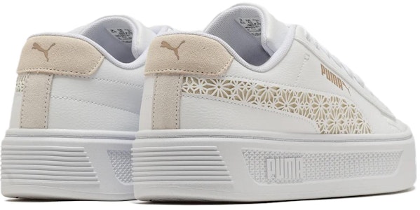 (女性款)Puma Smash Platform V3 'Laser Cut - White Pristine Gold' 389403-01 Shop (女性款)Puma Smash Platform V3 'Laser Cut - White Pristine Gold' 389403-01