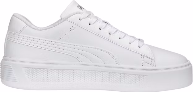 Lookbook PUMA Smash Platform V3 防滑耐磨 低筒 板鞋 女款 白銀