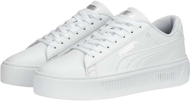(Women) Puma Smash Platform V3 'White Silver' 390758-01 Lookbook (Women) Puma Smash Platform V3 'White Silver' 390758-01