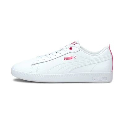 (W) Puma Smash v2 'White Fuchsia'