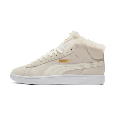 (W) Puma Smash V2 Mid-Top Sneakers Beige/White