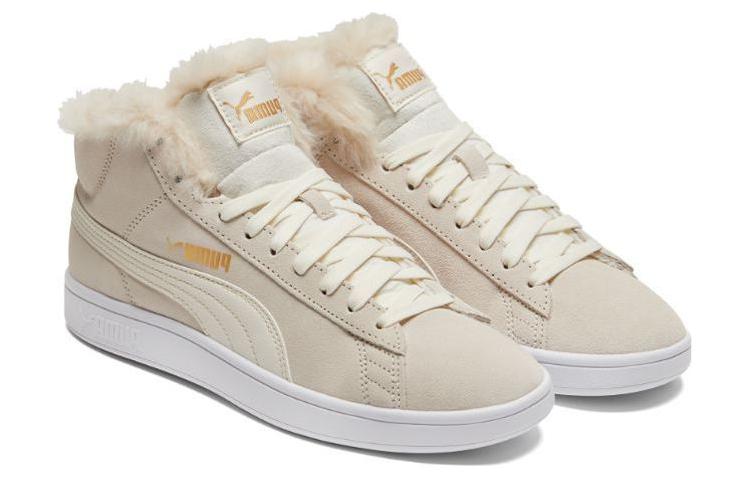 Shop (W) プーマ スマッシュV2 ミッド ベージュ/ホワイト 385005-02