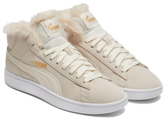 (Women) Puma Smash V2 Mid-Top Sneakers Beige/White 385005-02 Shop (Women) Puma Smash V2 Mid-Top Sneakers Beige/White 385005-02