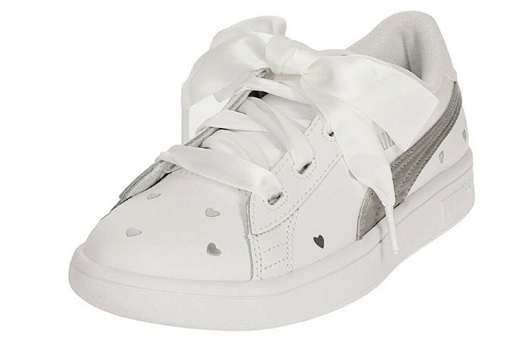 Lookbook PUMA Smash Smash V2 緞帶 低幫 板鞋 女款 白