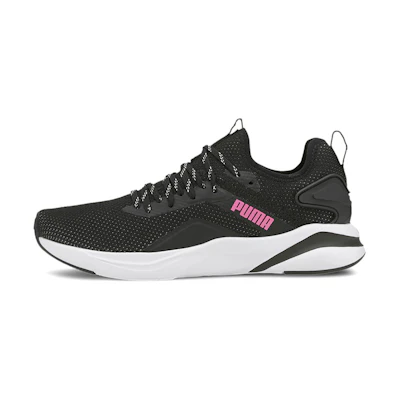 (W) Puma Softride Rift Knit 'Black White Pink'