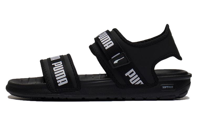 (Women) Puma Softride Slide 'Wordmark - Black White' 384128-01