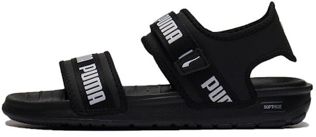 (Women) Puma Softride Slide 'Wordmark - Black White' 384128-01 (Women) Puma Softride Slide 'Wordmark - Black White' 384128-01