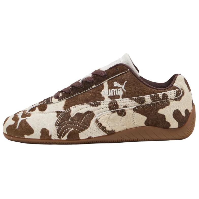 (Women) PUMA Speedcat Leopard Cow Print Brown Casual Outdoor Racing Shoes 406141-01