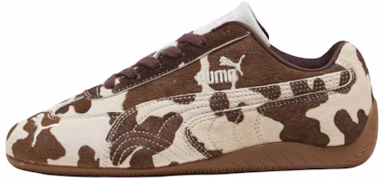 (Women) PUMA Speedcat Leopard Cow Print Brown Casual Outdoor Racing Shoes 406141-01 (Women) PUMA Speedcat Leopard Cow Print Brown Casual Outdoor Racing Shoes 406141-01