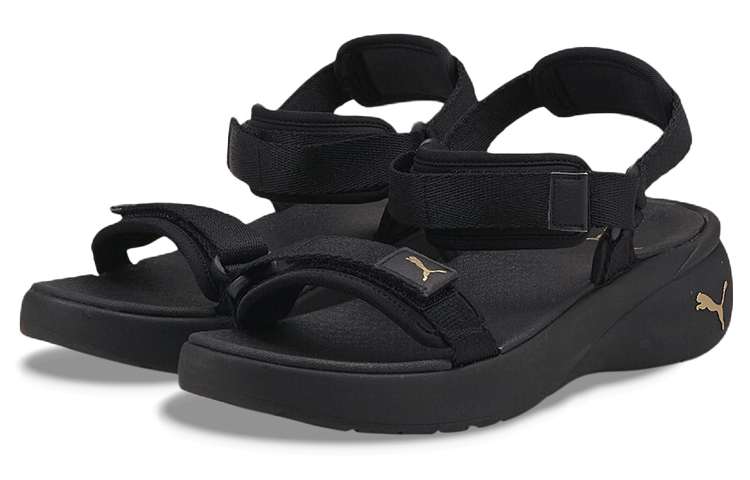 Lookbook (W) Puma Sporty Vola Sandalen ''Zwart Team Goud'' 384132-01