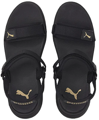 (W) Puma Sporty Vola Sandalen ''Zwart Team Goud'' 384132-01 Shop (W) Puma Sporty Vola Sandalen ''Zwart Team Goud'' 384132-01
