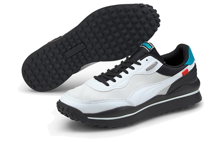 (W) Puma Style Rider Cyborg Low Top Running Shoes White/Black/Blue 圖 5