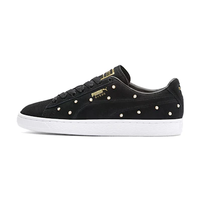 (W) Puma Pearl Studs Suede 'White Black Gold'